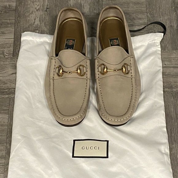 Gucci Shoes | Authentic Gucci 1953 Roos Tan Nubuck Leather Horsebit Loafer 6 Mens 8 Women | Color: Tan | Size: 8 | Designerguy212's Closet